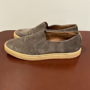 Frye Gemma Cap Suede Loafers Size 8 Slip On Casual Walking Classic‎ Women's Gray